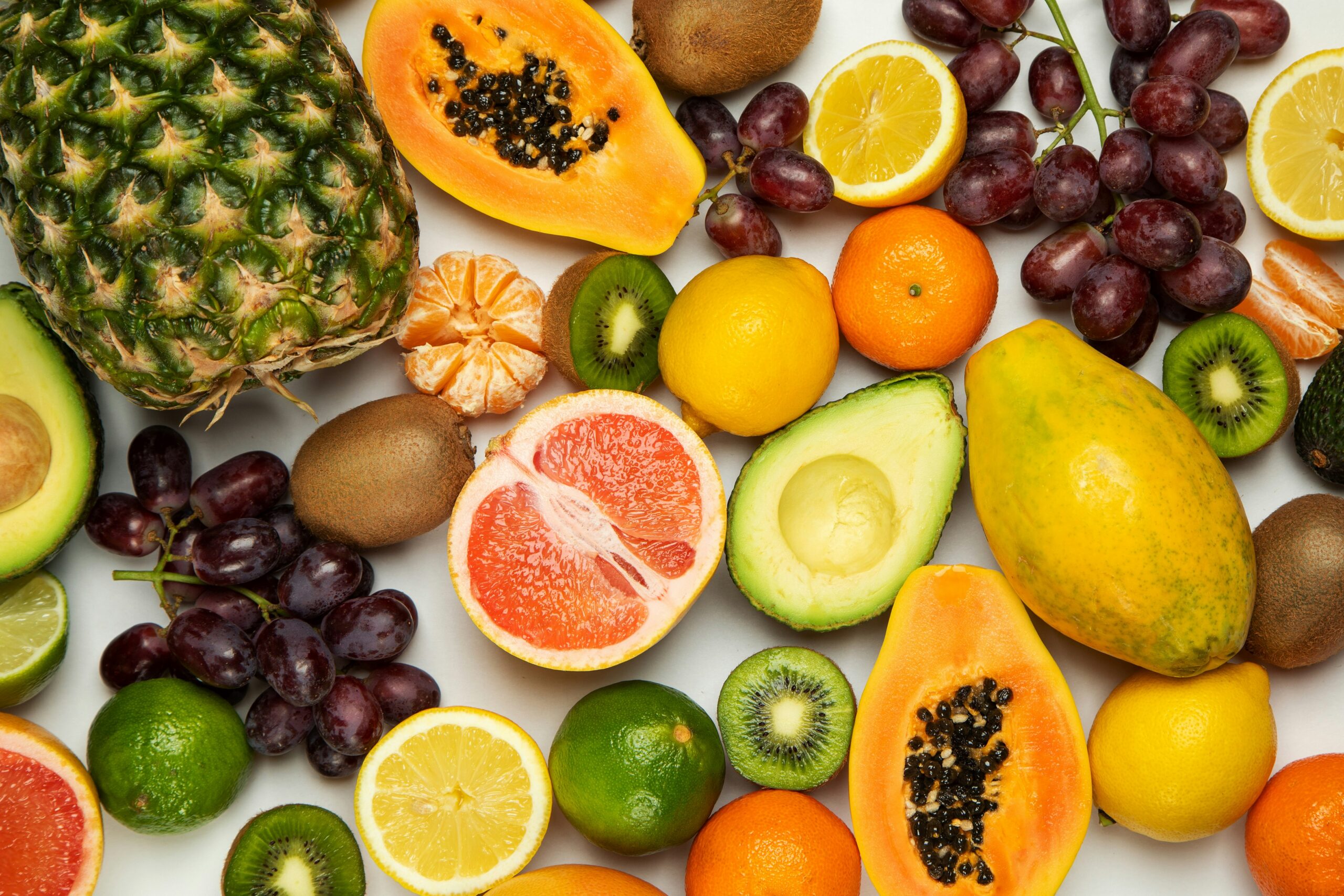 Assorted fruits in crates